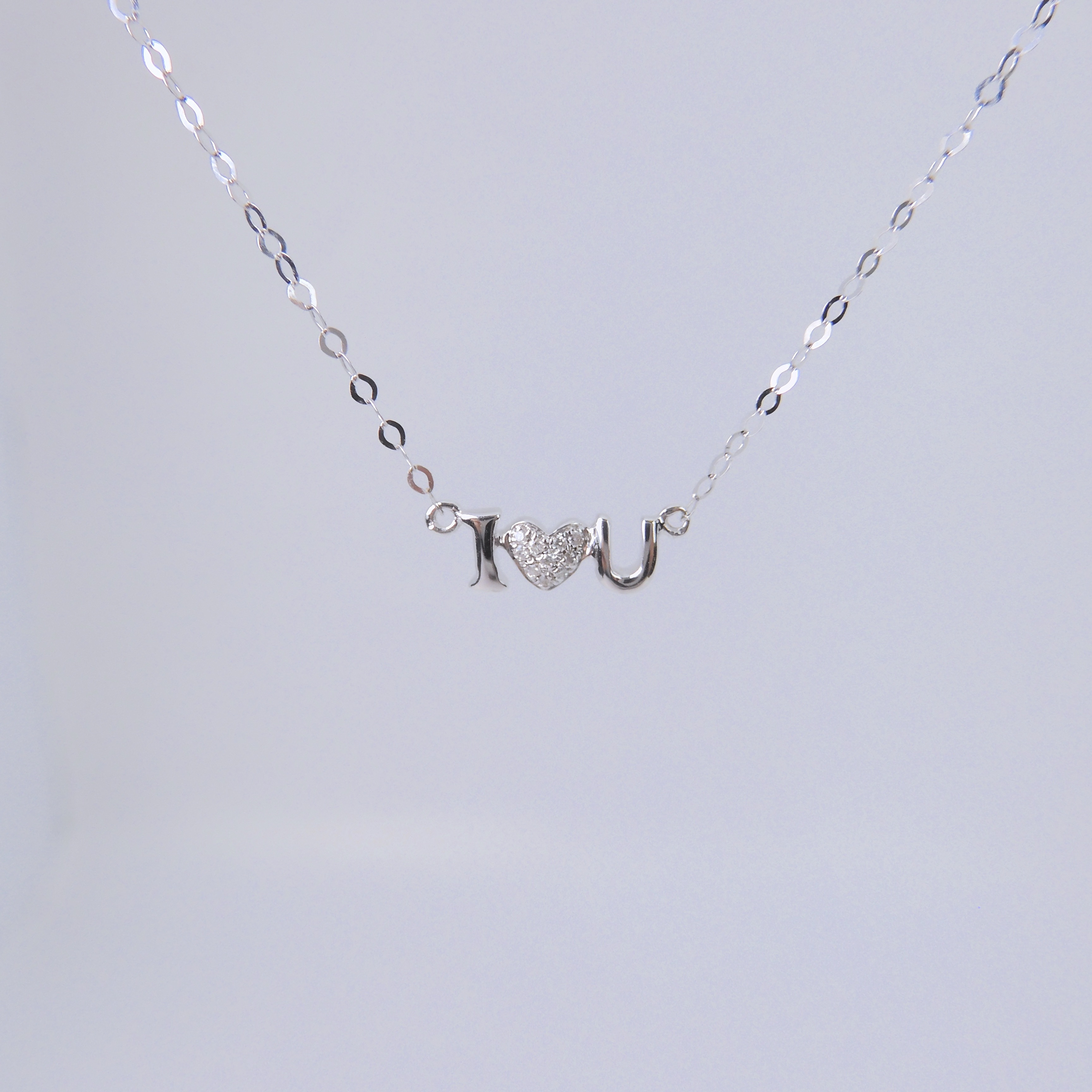 18K金 0.018ct "I Love You" 鑽石項鏈