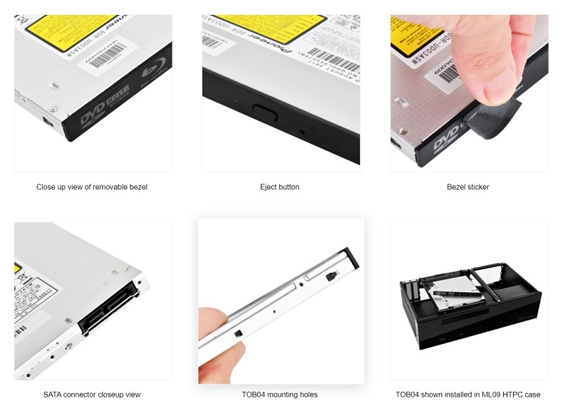 米特3C數位–SilverStone 銀欣 TOB04 內接式薄型藍光燒錄器/SST-TOB04