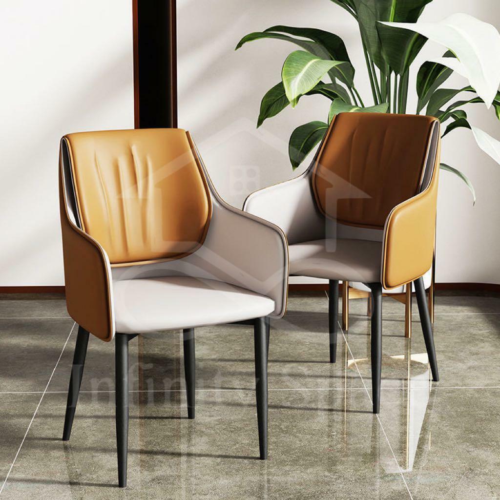 D3206 歐式時尚仿皮餐椅