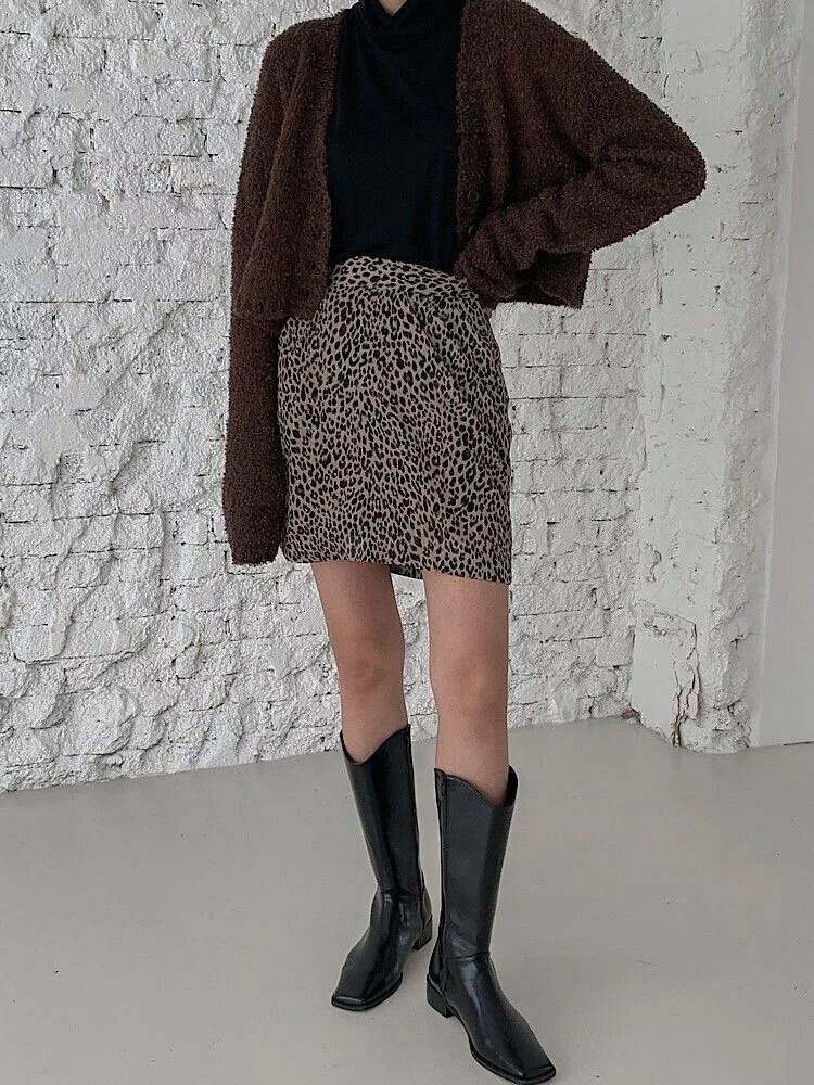 【零碼】-UNDEROFER- 豹紋小圓裙 PN-000B0364
