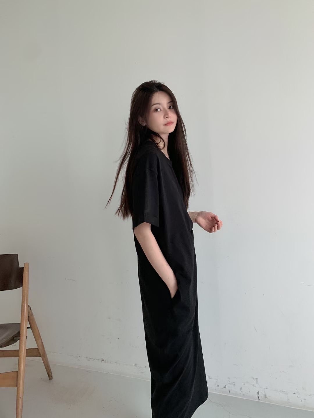 扭結短袖舒適長洋