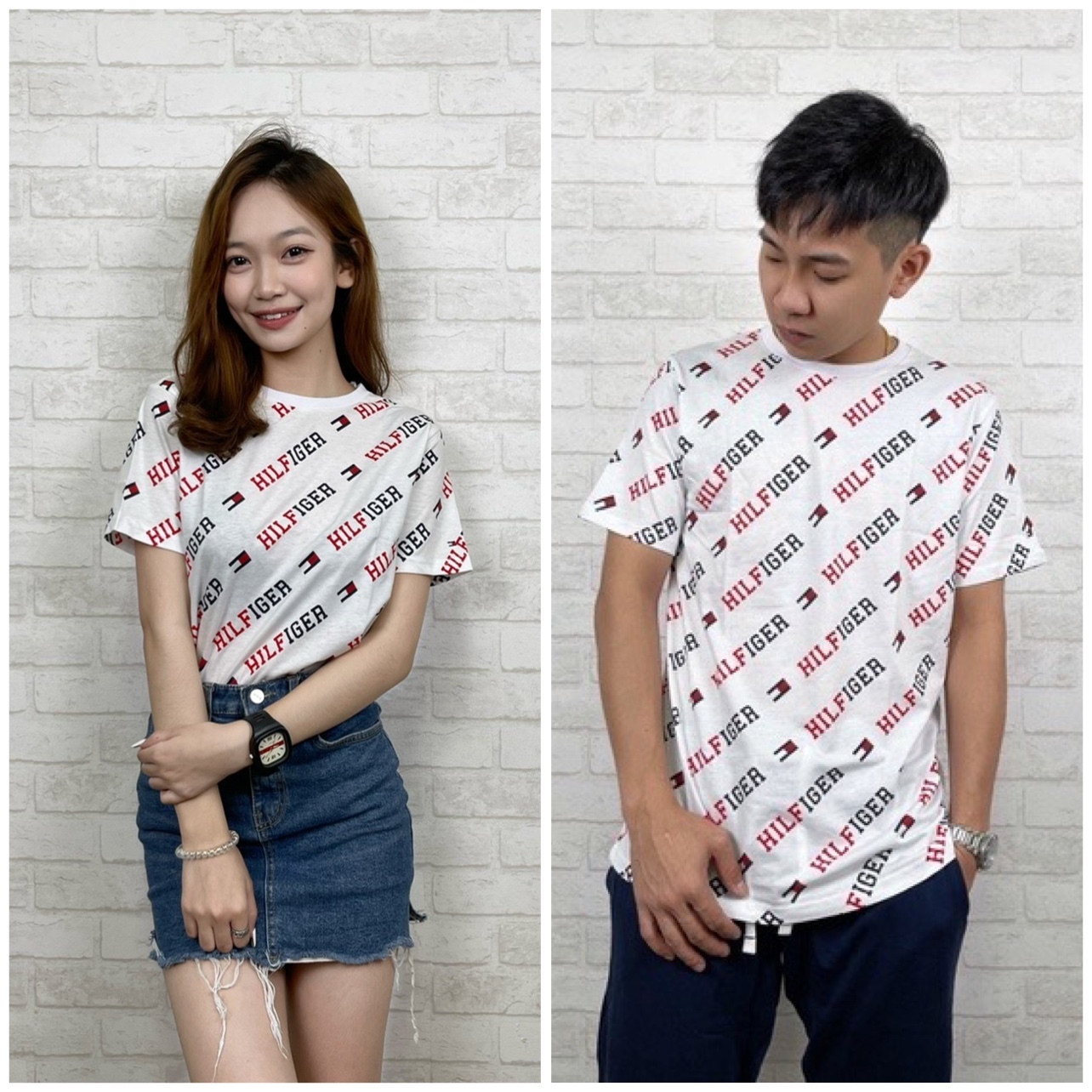 Tommy Hilfiger 青年版 斜滿版字母 短袖上衣 短T