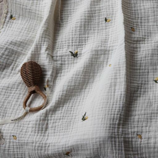 檸檬6層紗布刺繡毯