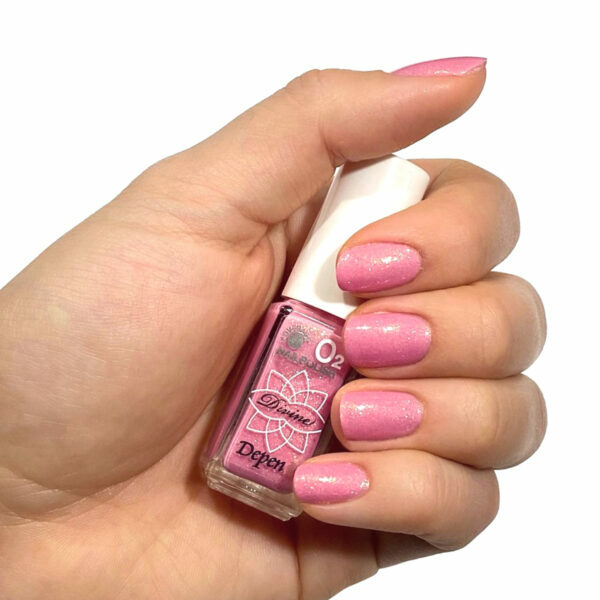 O2 甲油 5112 糖果粉紅閃粉 （不透明）