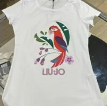 [S] LIU JO T-SHIRT ST. JUNGLE PA,BIANCO, VA1161J5003-11110 (SLJ17)