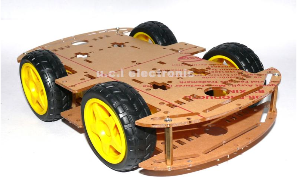 【UCI電子】(K-4) 智能小車底盤 4WD 4輪驅動力實足 強磁電機 帶碼盤 測速 自走車