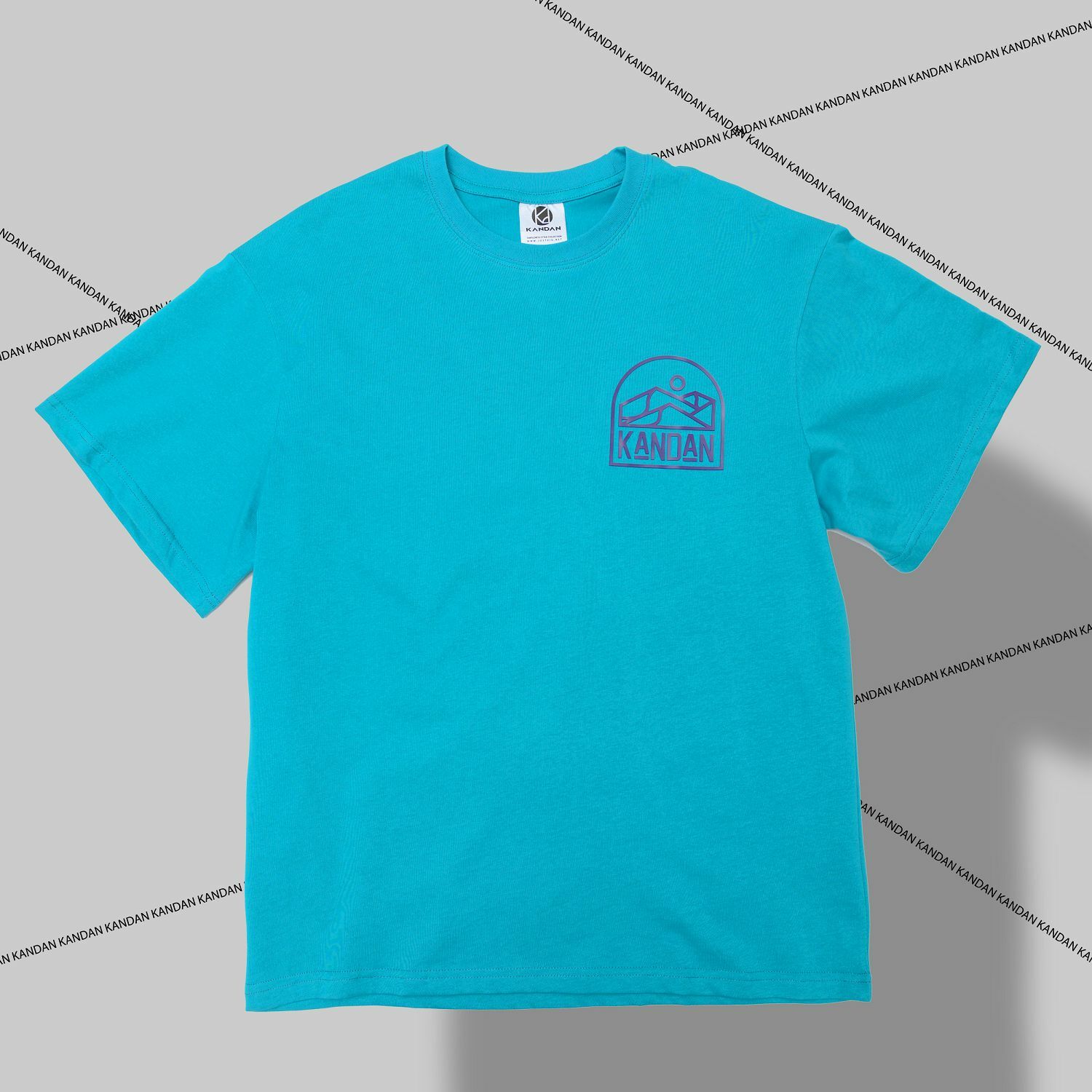 KID ® KANDAN系列 厚板膠山脈短T 珊瑚藍