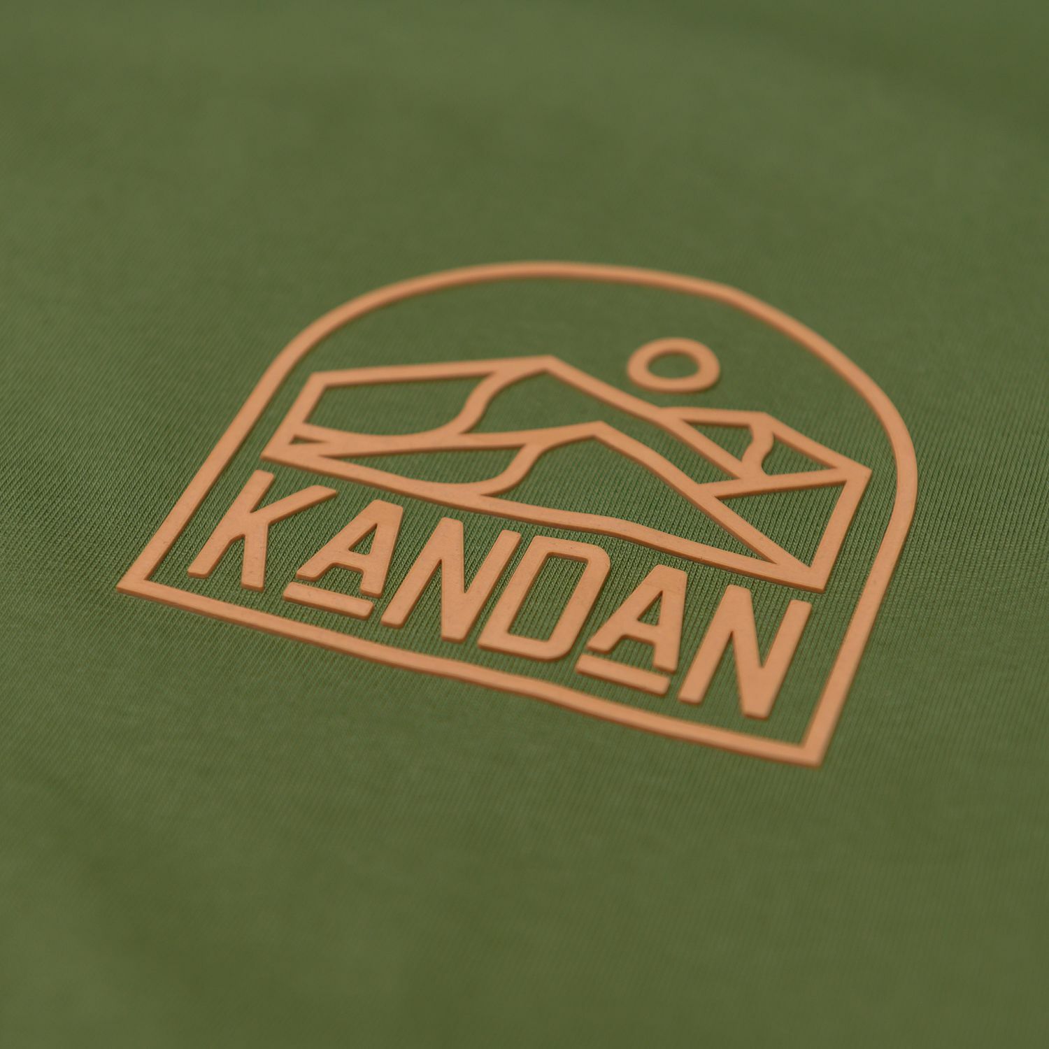 KID ® KANDAN系列 厚板膠山脈短T 軍綠