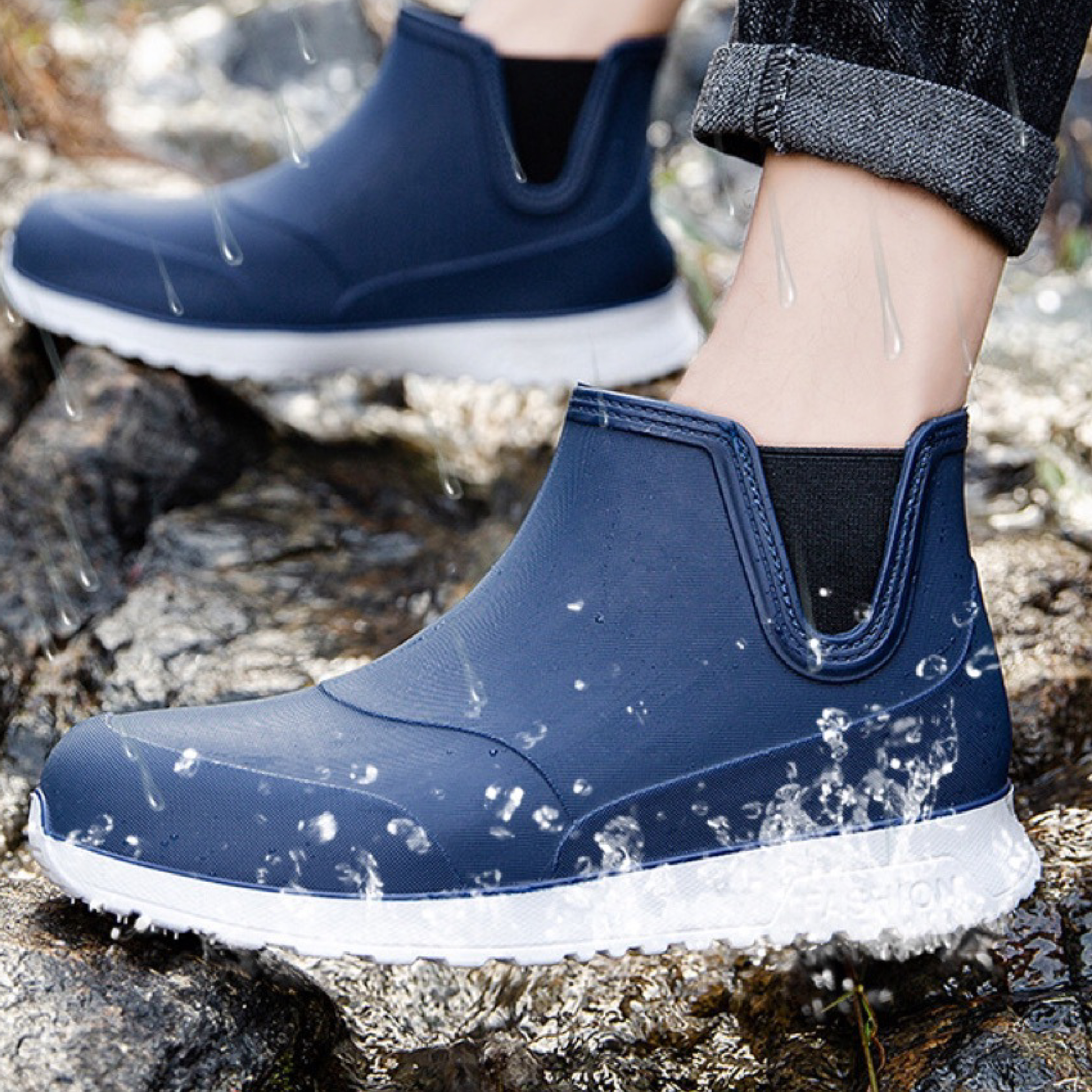 「又睇得 又有功能」男裝防水雨靴