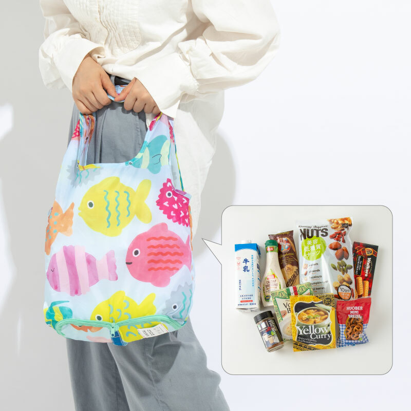 輕便購物袋S【AIUEO系列】-日本KAKUZOKO輕便購物袋