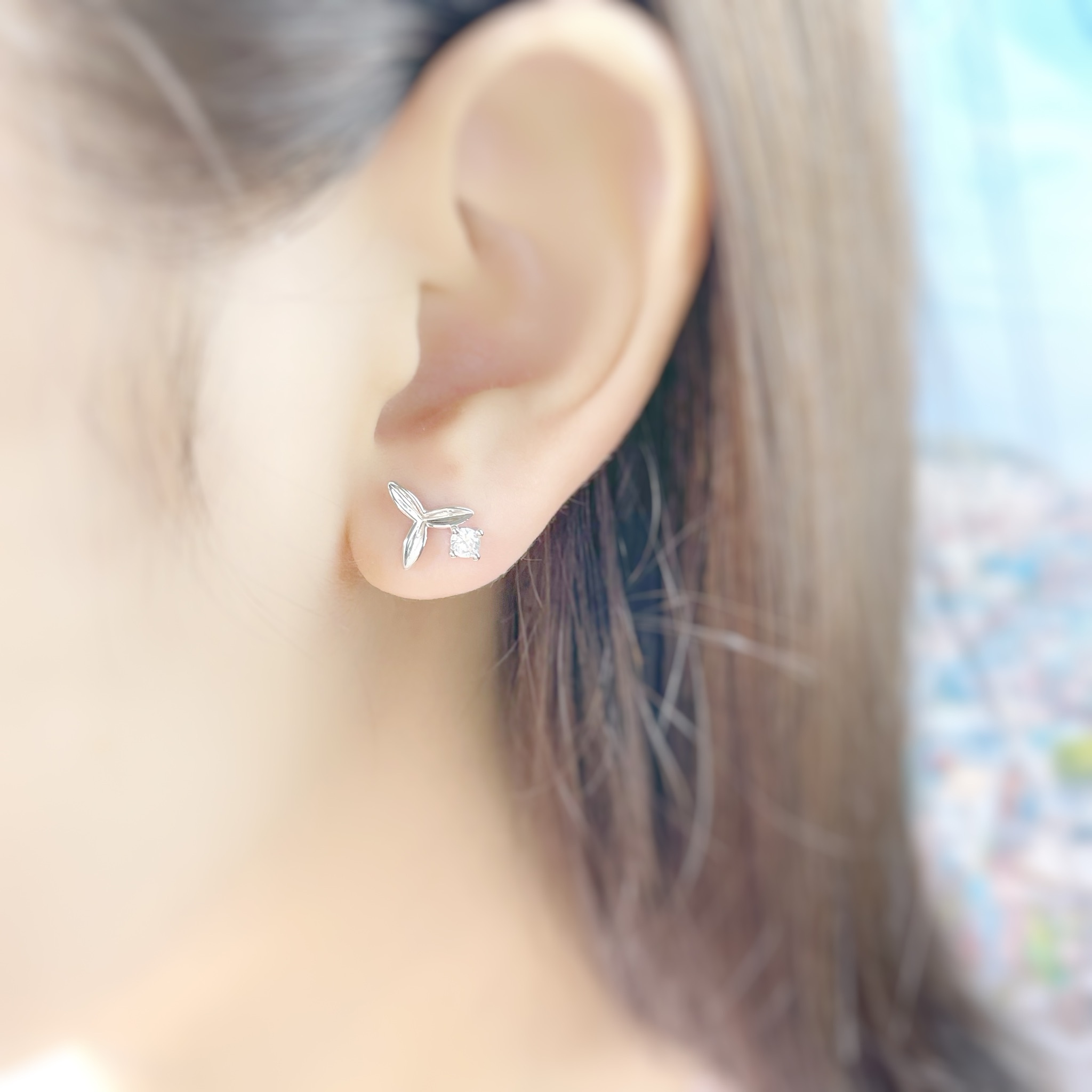 | 999足銀・白金・玫瑰金 | 平凡確幸耳環 (銀/玫瑰金) | EA0536 |