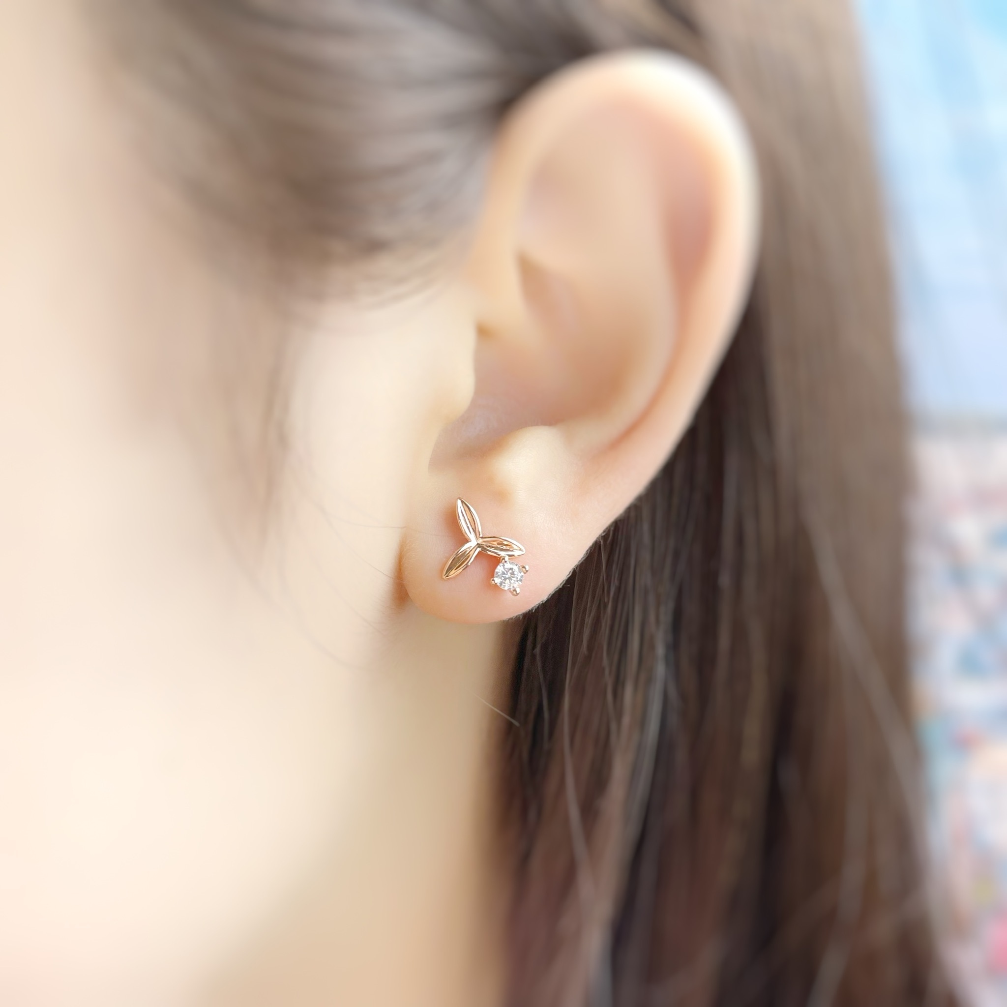 | 999足銀・白金・玫瑰金 | 平凡確幸耳環 (銀/玫瑰金) | EA0536 |