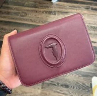 [S] TRUSSARDI 75B01076 9Y099997 BLOSSOM CLUTCH,BURGUNDY, 8051932883942 (STJ22)
