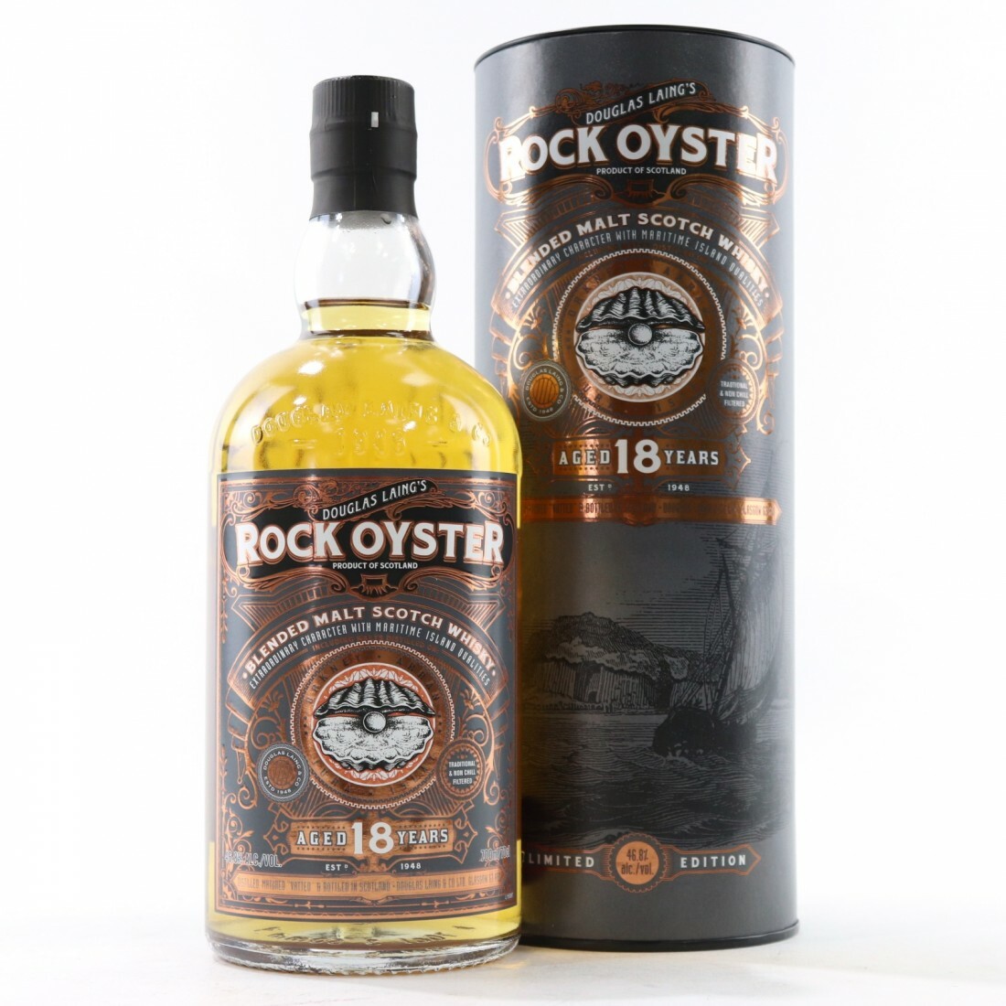 Douglas Laing's Rock Oyster 18 Years Limited Edition Blended Malt Scotch Whisky