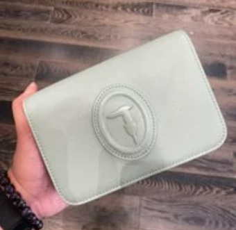 [S] TRUSSARDI 75B01076 9Y099997 BLOSSOM CLUTCH,GREEN, 8051932883935 (STJ23)