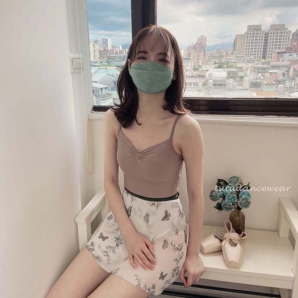 法國 WearMoi【WM - ABBIE 基本款細肩帶胸前抓皺舞衣】