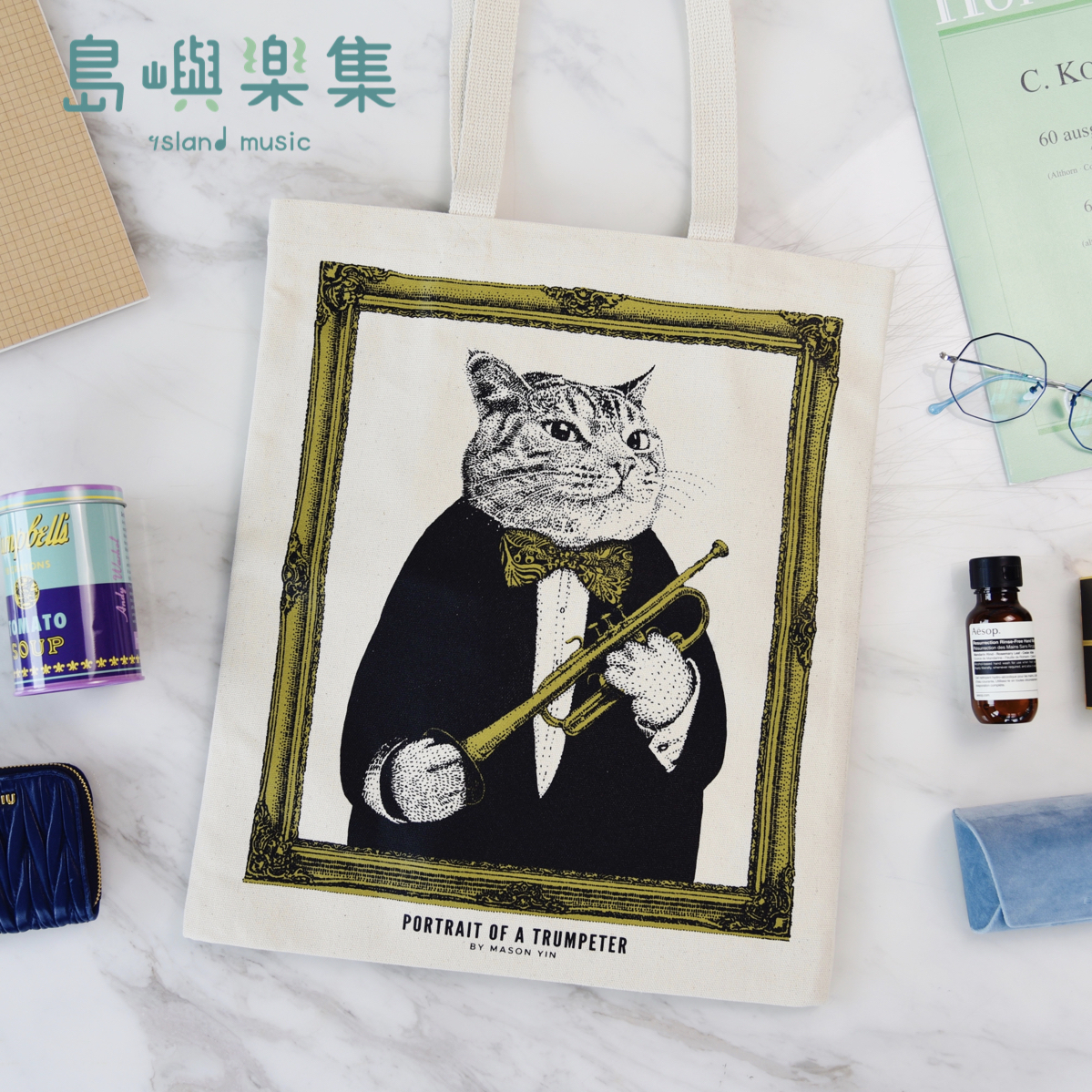 【小號】古典音樂貓帆布袋
