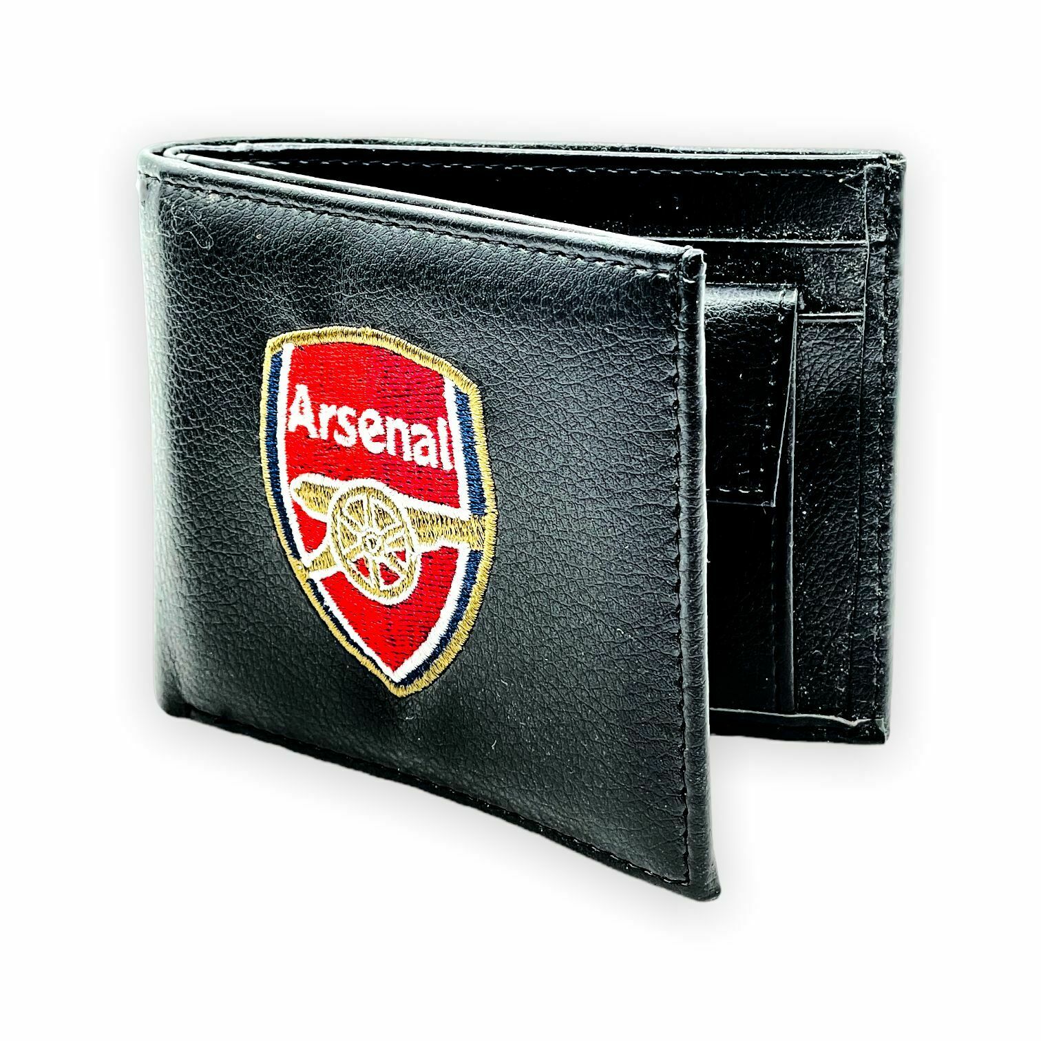 阿仙奴黑色繡花會徽銀包