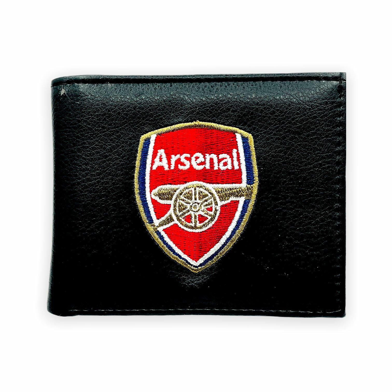 阿仙奴黑色繡花會徽銀包