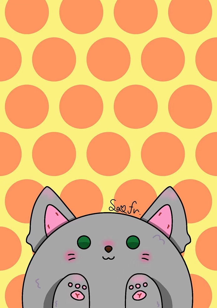 我家的小畫家 ※ 莎莎的卡通貓 - SS1002