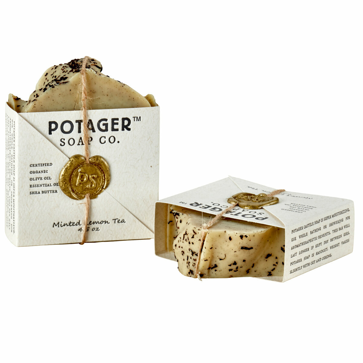 【Potager Soap Co.】Mint Lemon Tea Bar Soap Handmade with Organic Ingredients