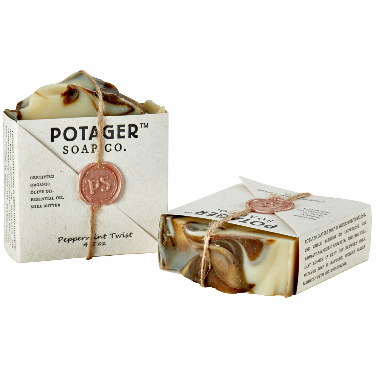 【Potager Soap Co.】Peppermint Twist Bar Soap Handmade with Organic Ingredients