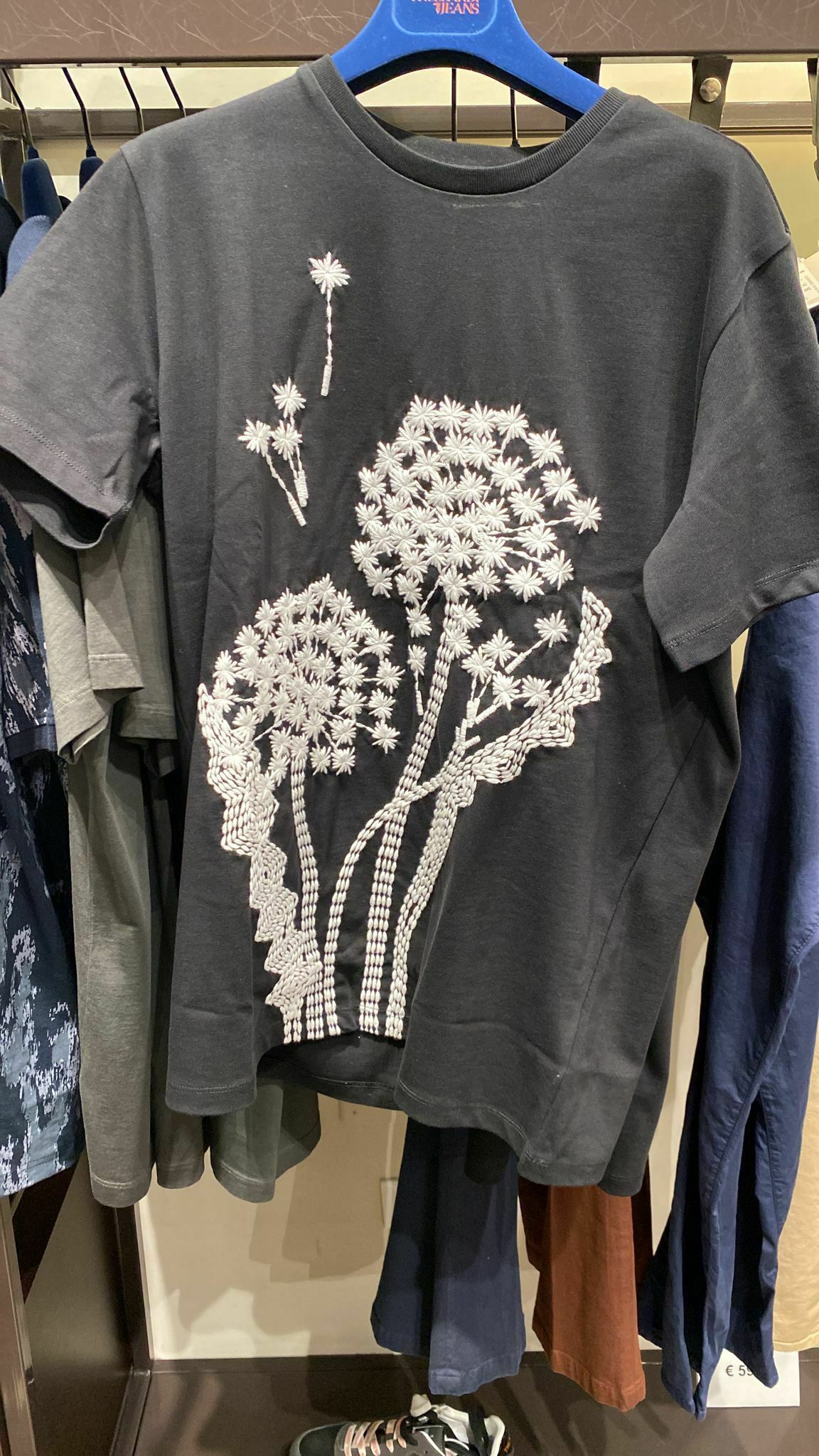 [S] TRUSSARDI COTTON JERSEY T-SHIRT WITH MAXI EMBROIDERY,BLACK, 52T00518_1T005329-K299 (STJ26)