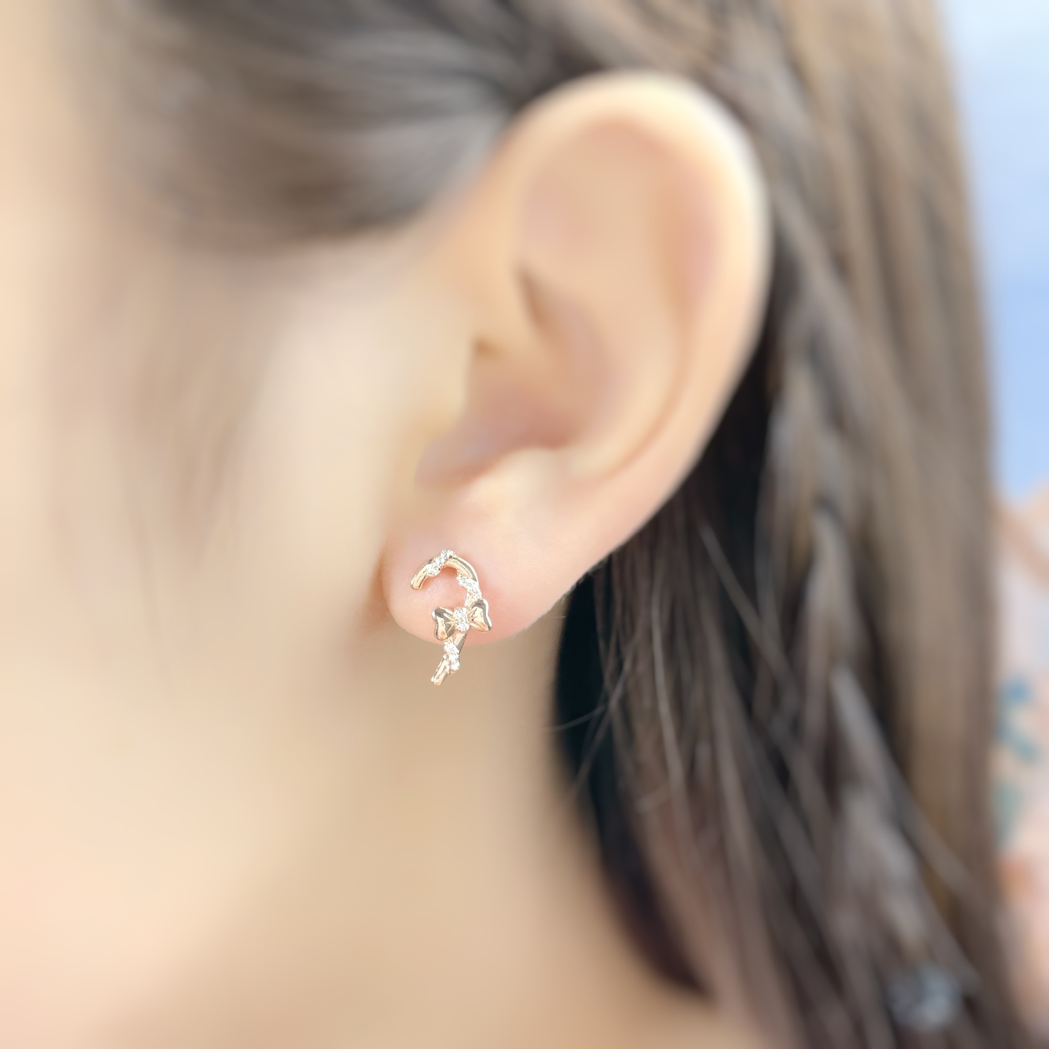 | 925 Silver・Rose Gold | Candy Stick Earrings | EA0544 |