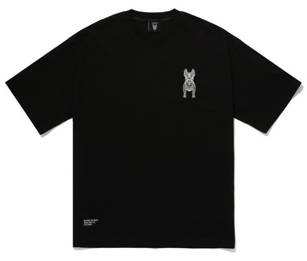 LIFEWORK BLACK T SHIRT WITH SMALLWHITE DOG LOGO