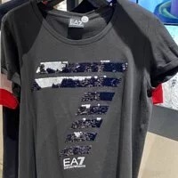 [S] ARMANI EXCHANGE GLITTER LOGO T-SHIRT, BLACK, 3HTT41 TJ12Z-1200, FINAL SALE (SAX31)