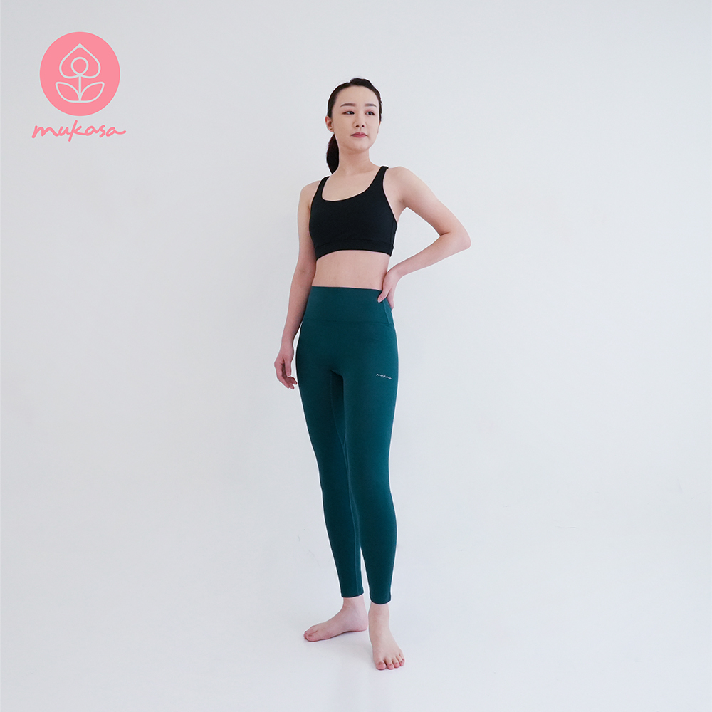 MUKASA 高彈運動緊身褲 孔雀綠 MUK-2296109
