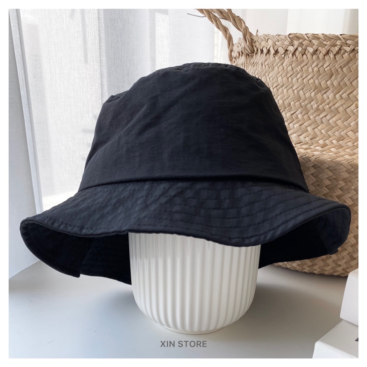 United Athle UA 尼龍 漁夫帽 防潑水 男女通用 黑 藍