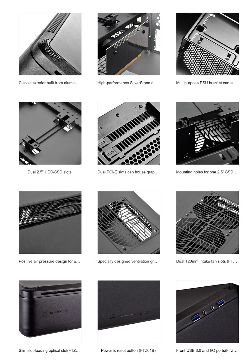米特3C數位–SilverStone 銀欣 FTZ01 電腦機殼/黑 SST-FTZ01B/銀 SST-FTZ01S