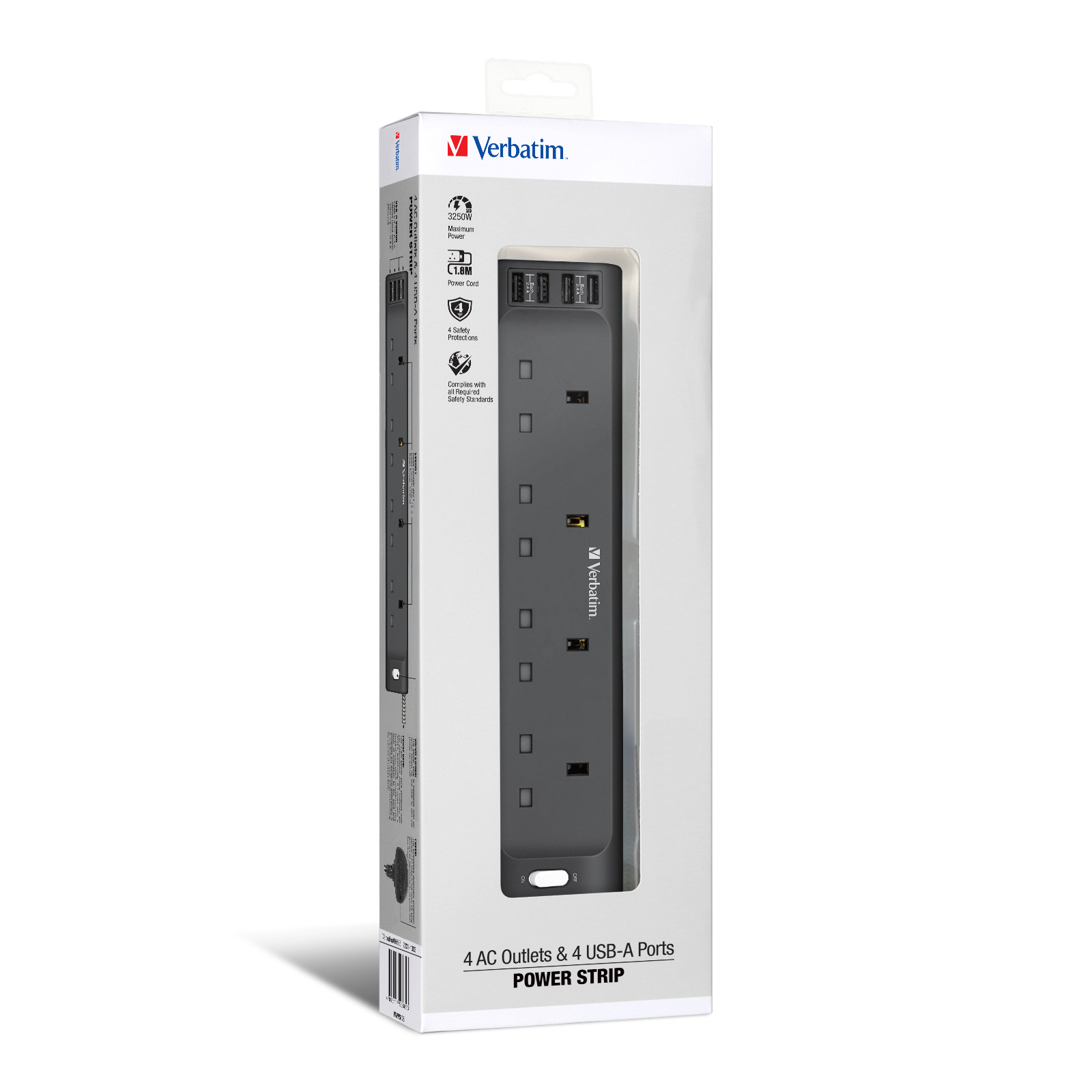 4 AC Outlets & 4 USB-A Ports 拖板