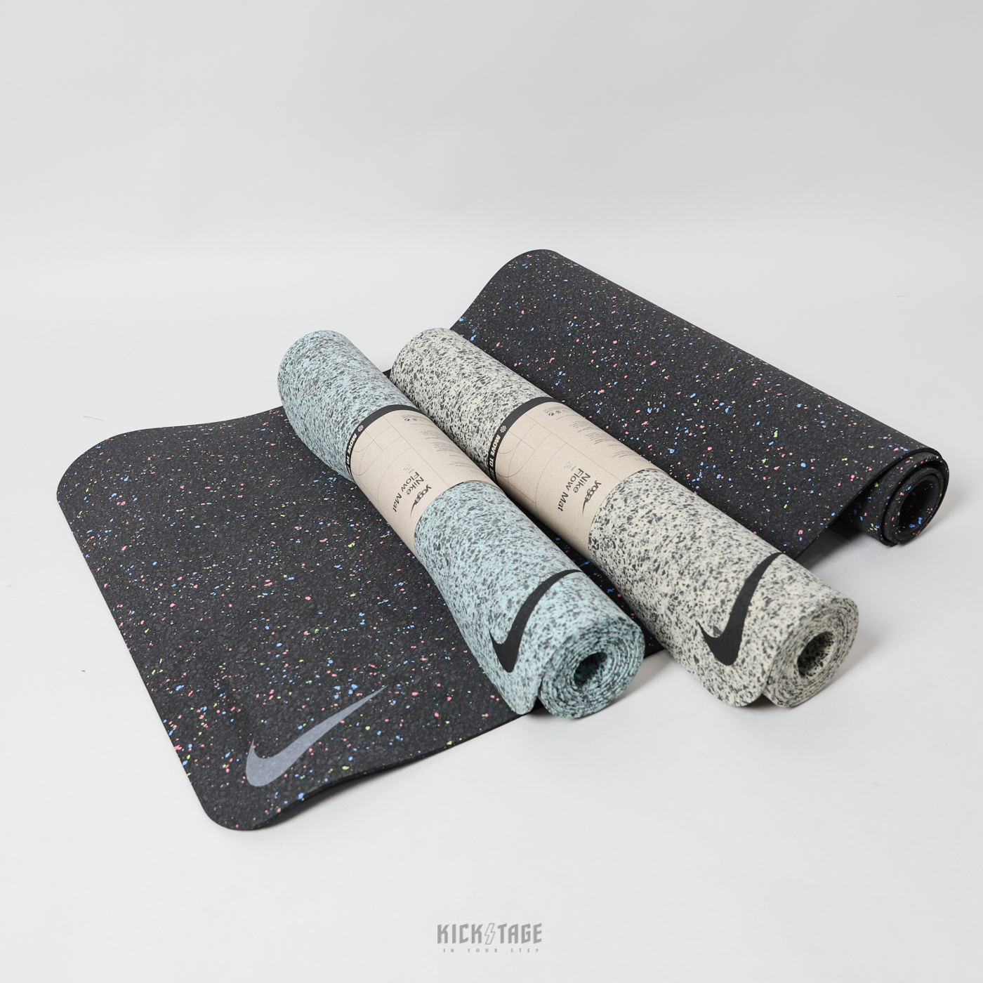 NIKE FLOW YOGA MAT 4 MM 45D 黑色 綠色 米色 潑漆 潑墨 環保材質 瑜珈墊【DH3258】