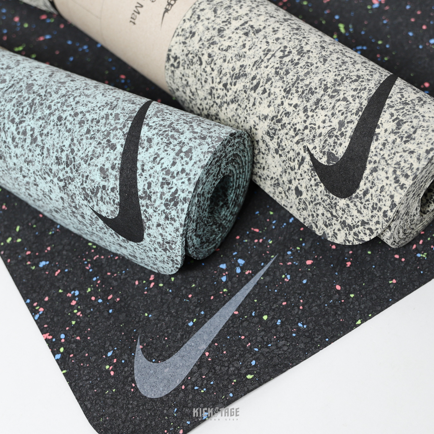 NIKE FLOW YOGA MAT 4 MM 45D 黑色 綠色 米色 潑漆 潑墨 環保材質 瑜珈墊【DH3258】