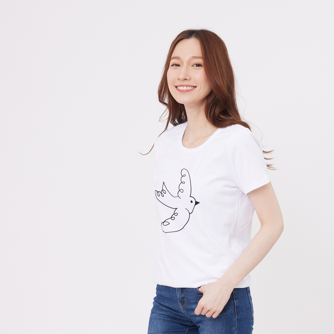 啾啾鳥 短袖 蜜桃棉 女T 純白