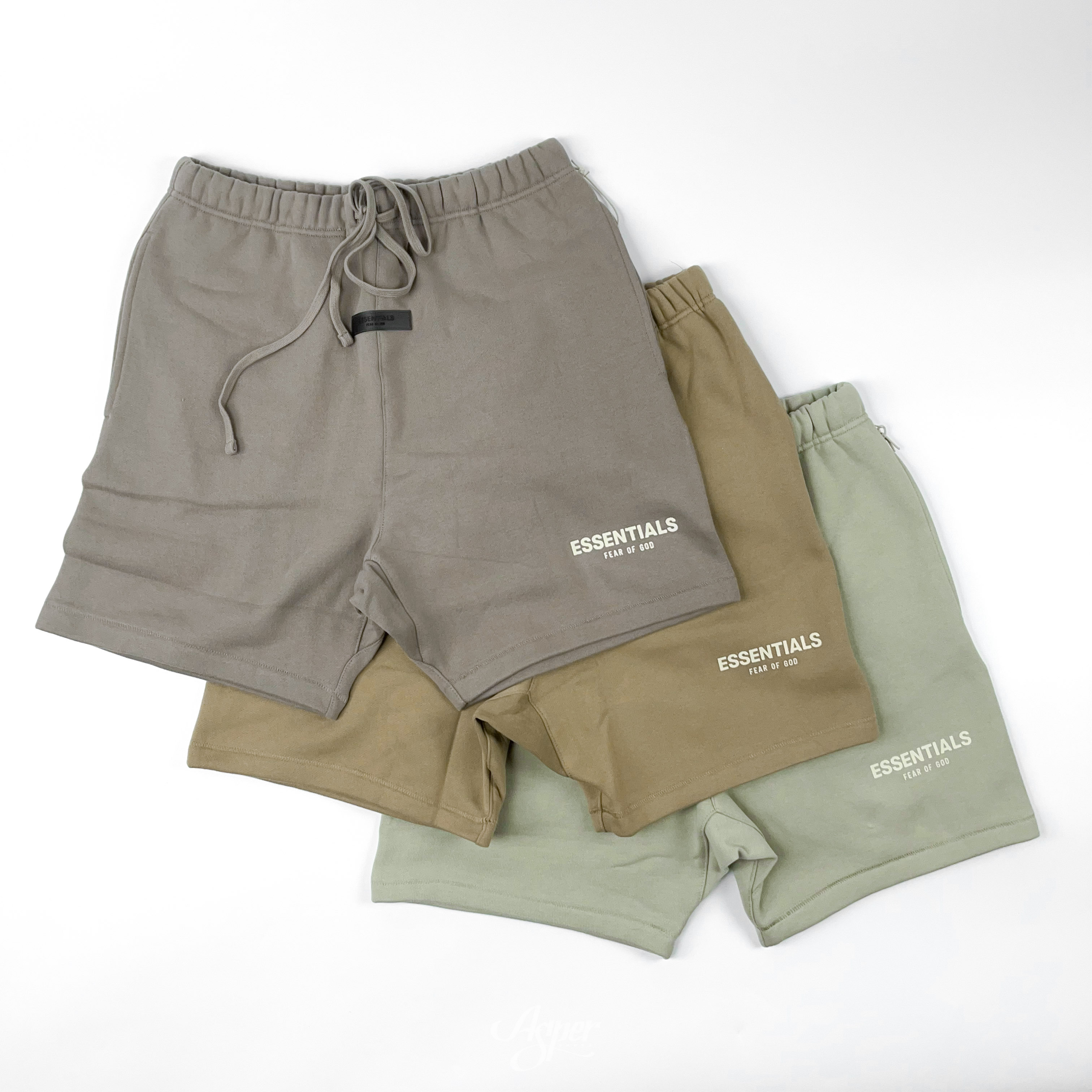 Fear of God Essentials Shorts 沙漠褐/橡木綠/酪梨綠 短棉褲 抽繩 經典LOGO 160BT21200