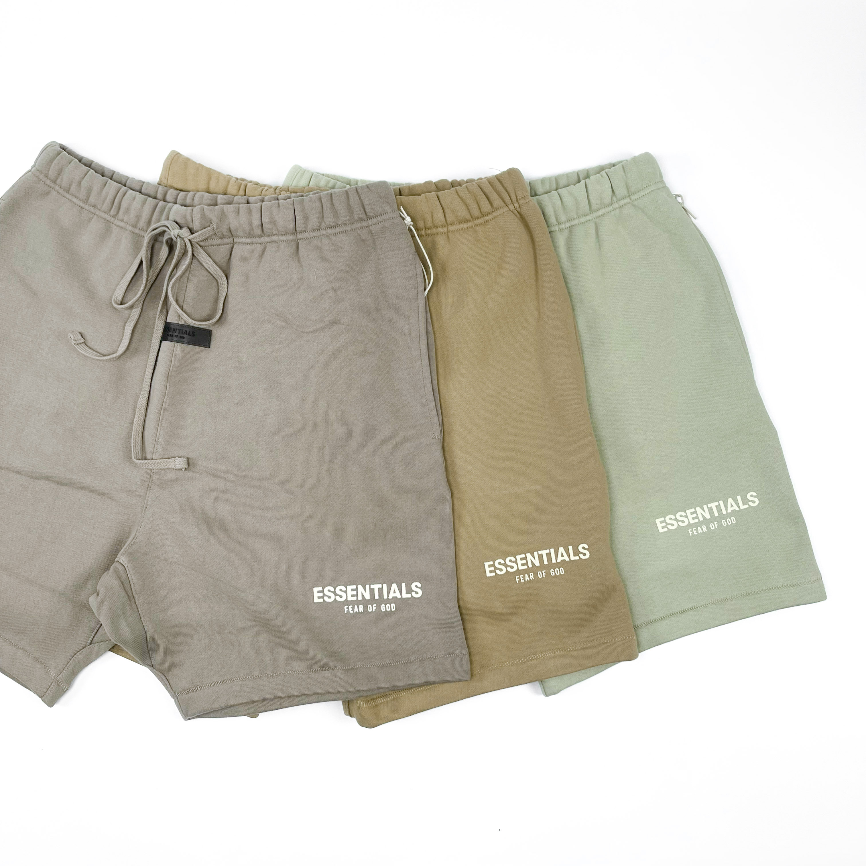 Fear of God Essentials Shorts 沙漠褐/橡木綠/酪梨綠 短棉褲 抽繩 經典LOGO 160BT21200