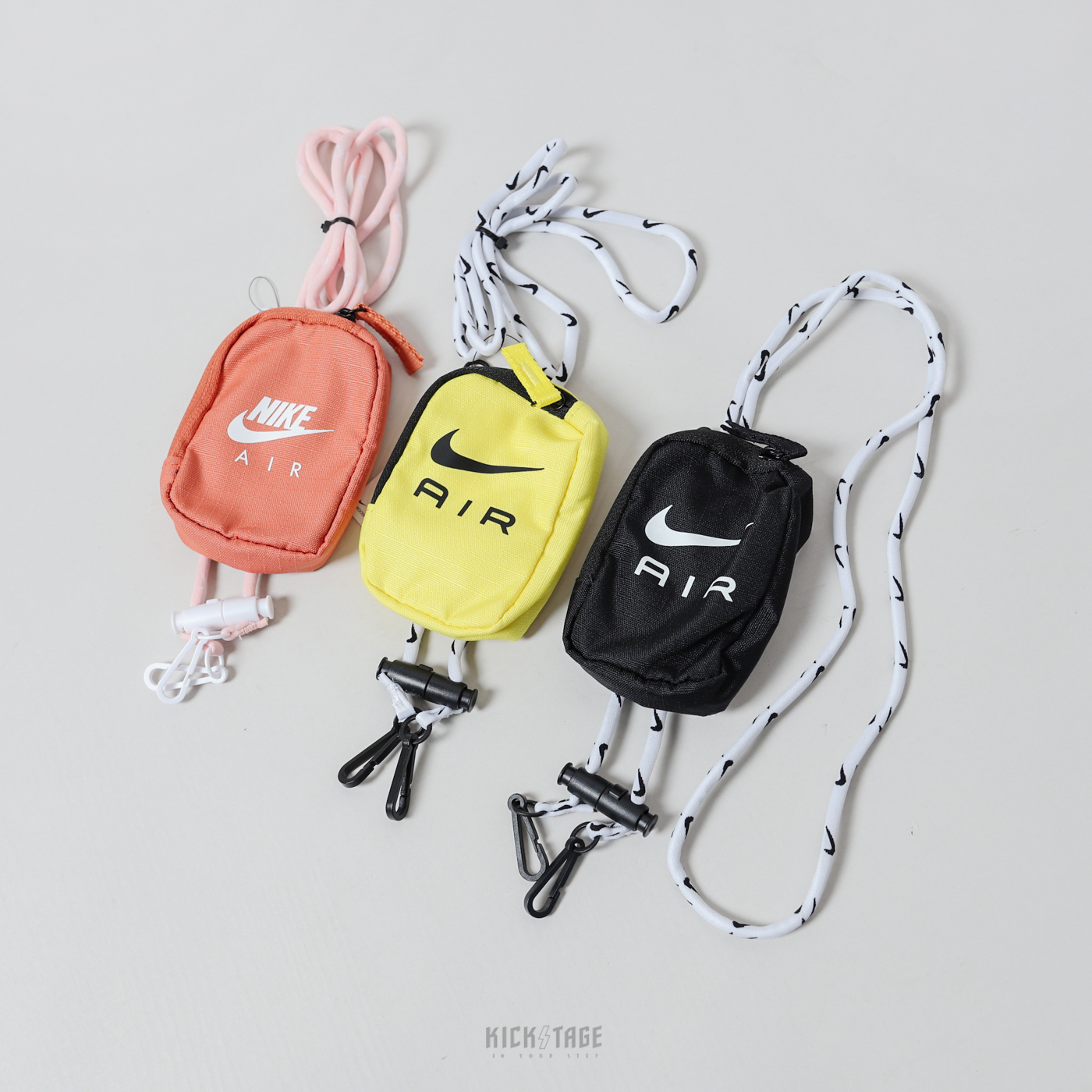 NIKE Pouch ID BAG 黑 黃 橘 AIR 大LOGO 識別證帶 零錢包 掛繩 證件套 悠遊卡 可拆 兩用【DV4223】【DX7074】