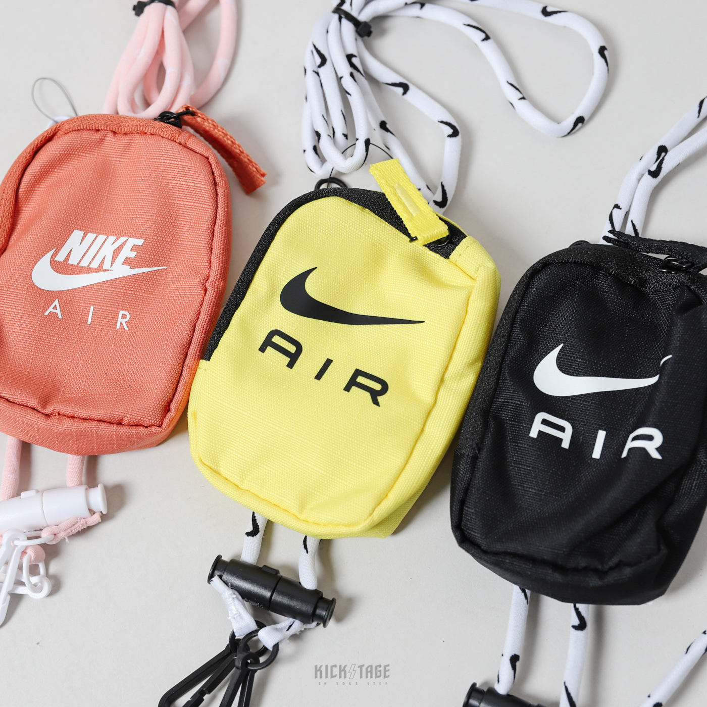 NIKE Pouch ID BAG 黑 黃 橘 AIR 大LOGO 識別證帶 零錢包 掛繩 證件套 悠遊卡 可拆 兩用【DV4223】【DX7074】