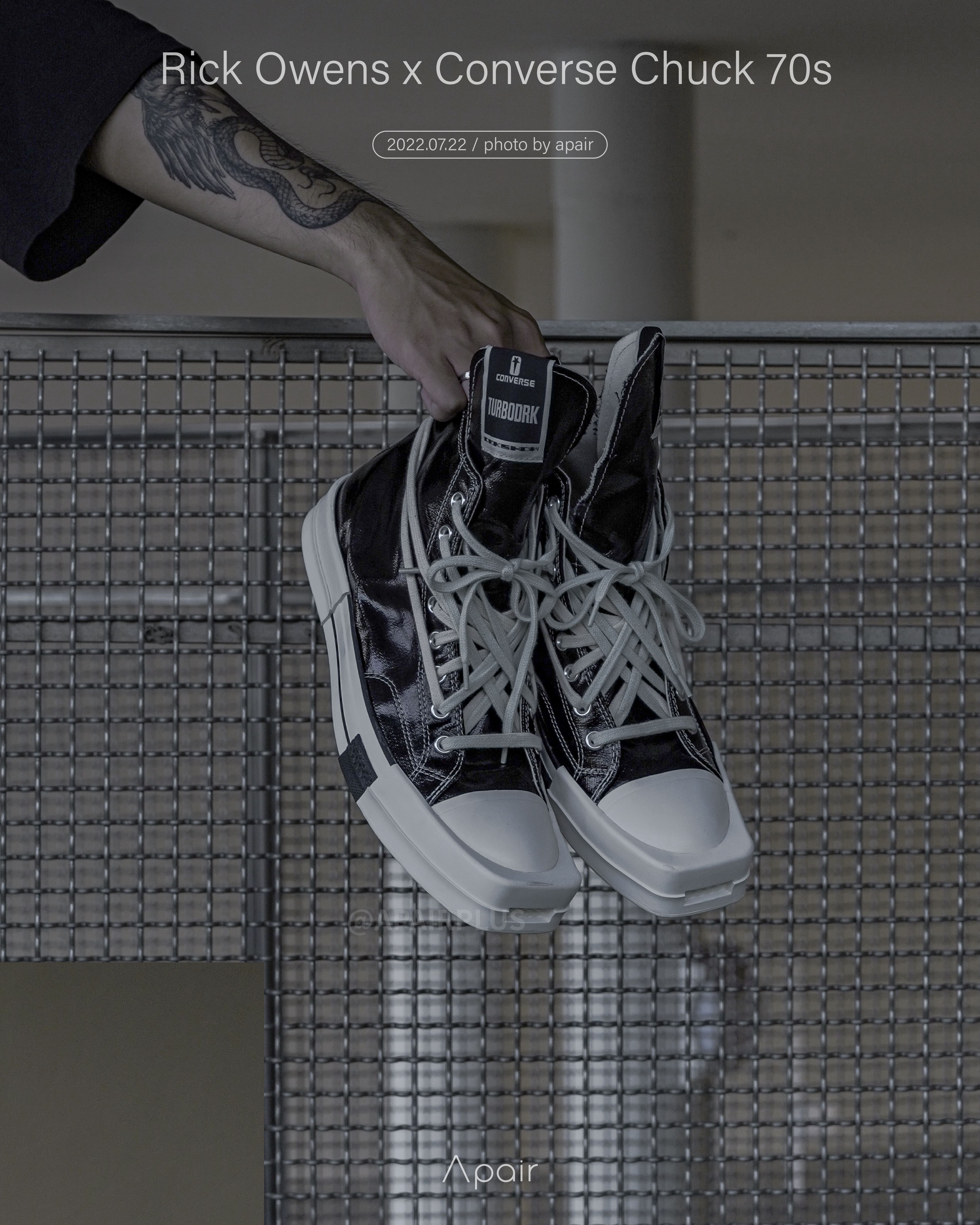 【APAIR】預購 Rick Owens DRKSHDW x Converse Chuck 70s 方頭款 漆皮 黑/銀 A01291C/A01292C