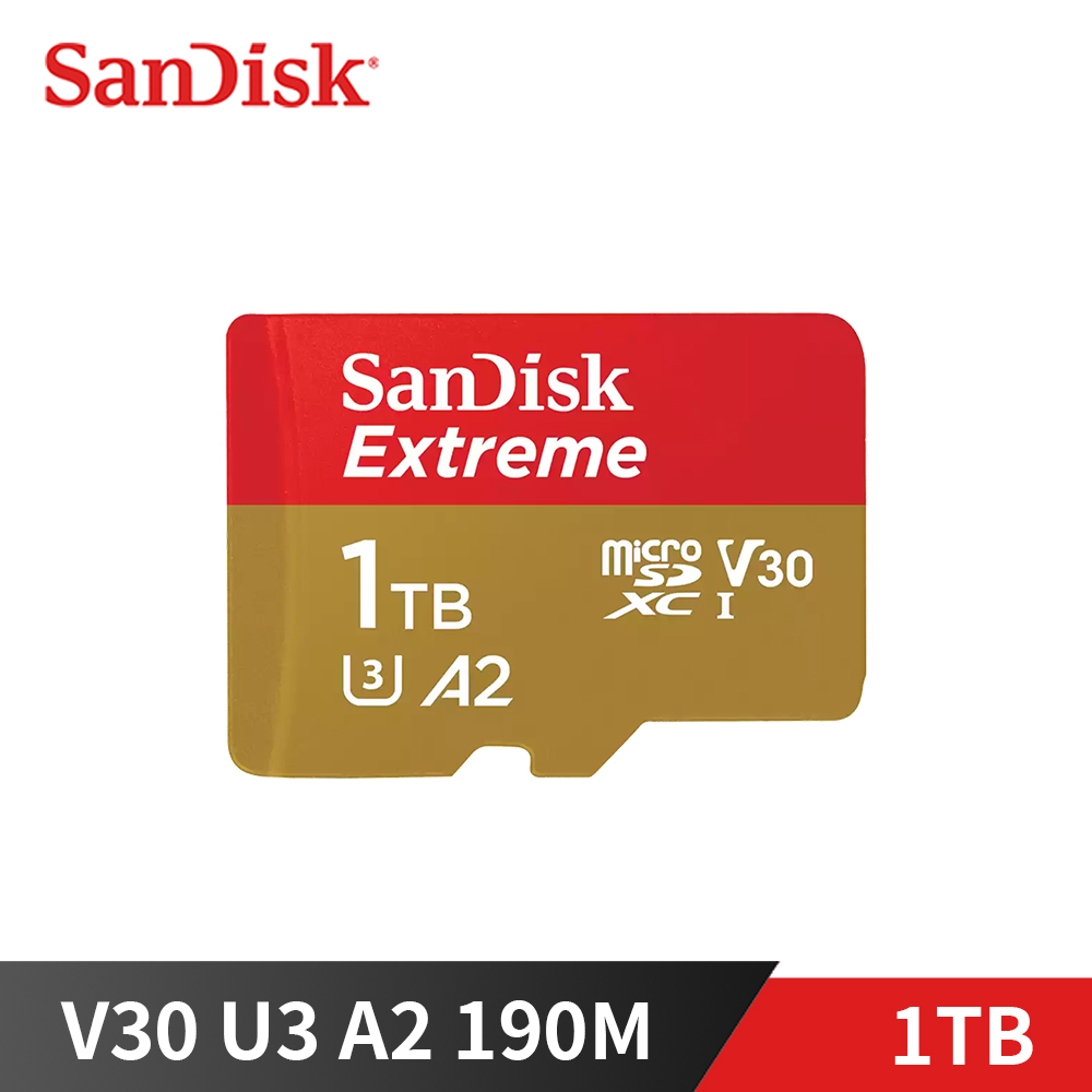 新款 SanDisk 1TB Extreme 190M A2 V30 U3 microSDXC 記憶卡 小卡 SDSQXAV