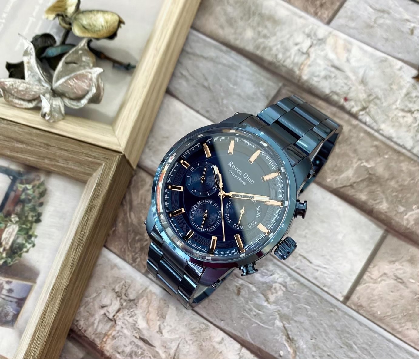 【Roven Dino羅梵迪諾】金牌特務三眼時尚腕錶 RD6090BU 45mm  現代鐘錶