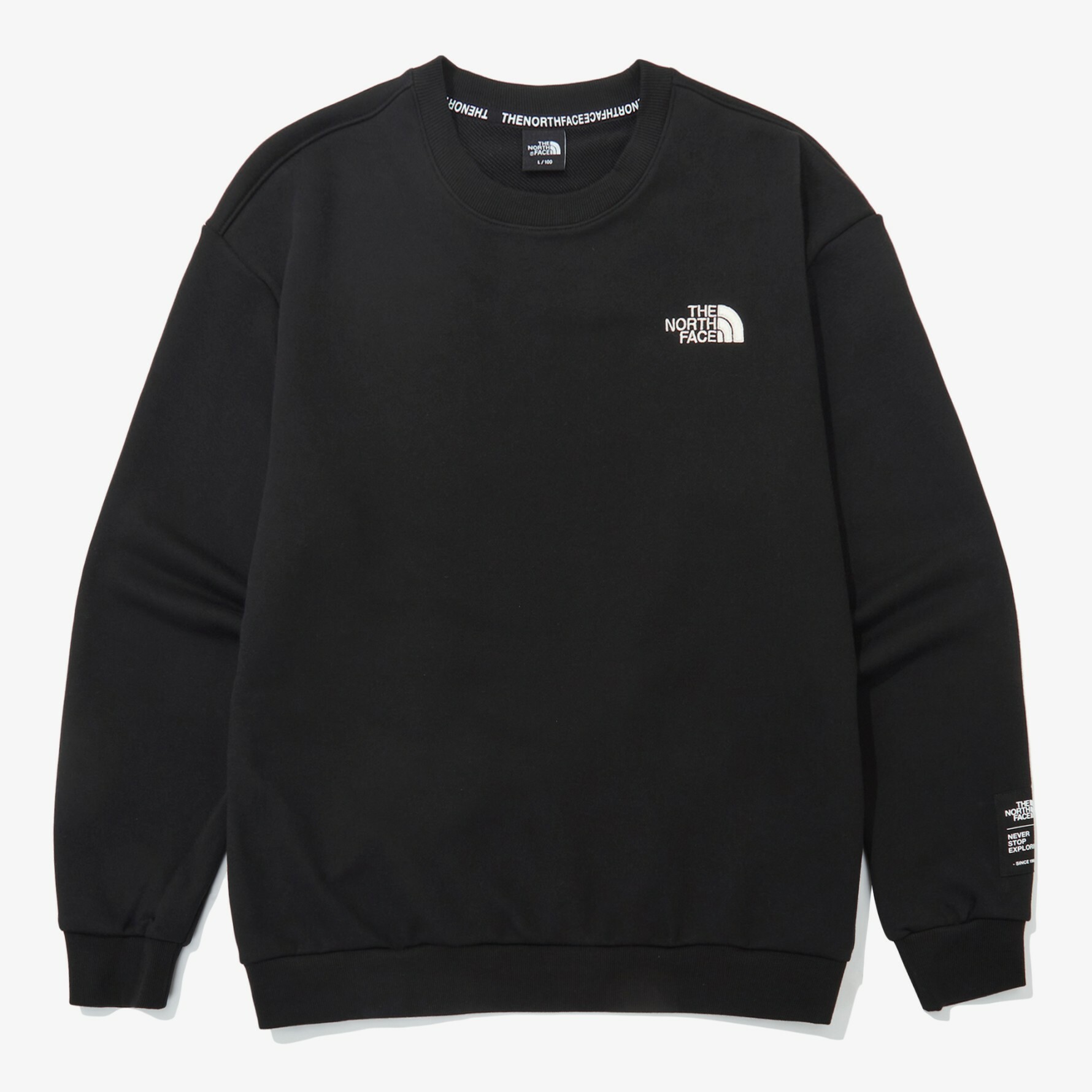 THE NORTH FACE ESSENTIAL 小logo 長袖 衛衣 黑 NM5MN55A