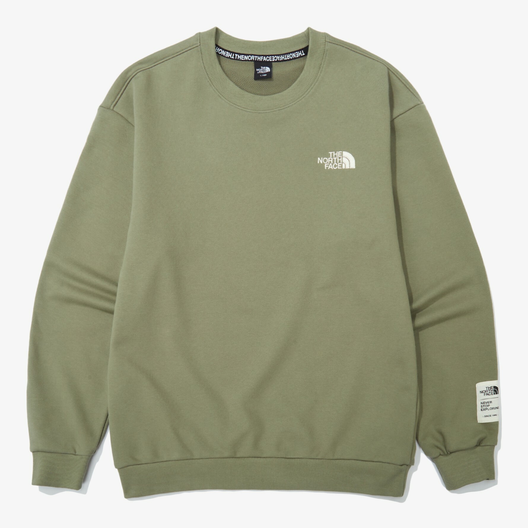 THE NORTH FACE ESSENTIAL 小logo 長袖 衛衣 淺綠 NM5MN55B