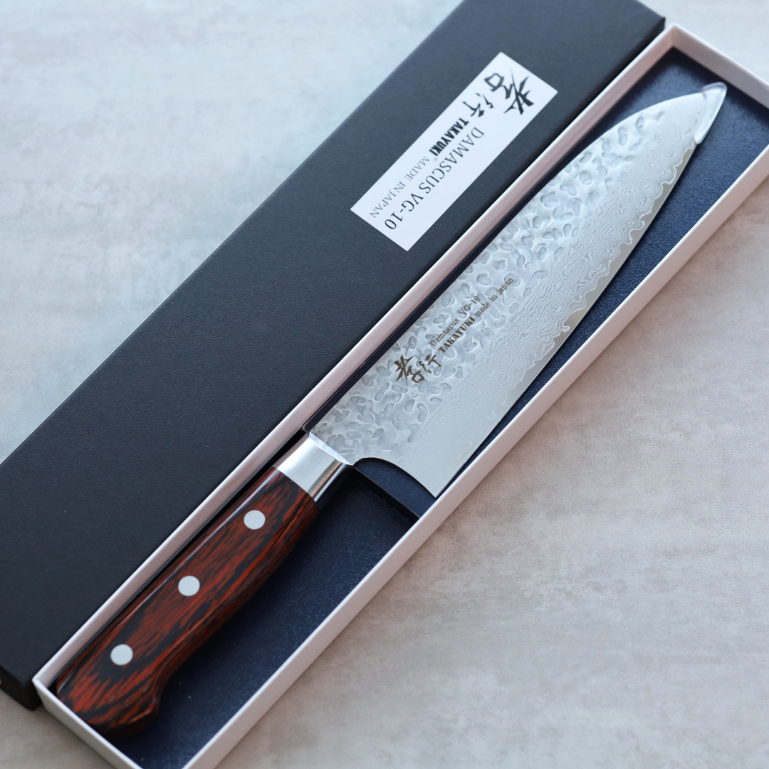 堺孝行 三德 180mm VG10鋼 33層鎚目大馬士革 洋柄