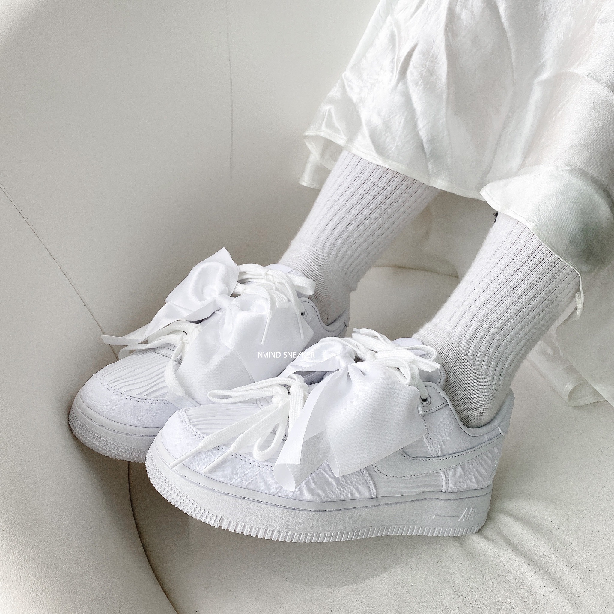 NIKE AIR FORCE 1 "TRIPLE WHITE" 夢幻蝴蝶結