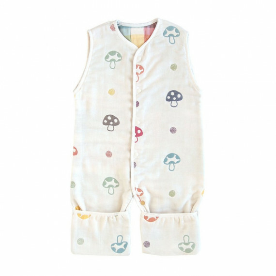 日本製 10Mois hoppetta 蘑菇六重紗3-WAY分腳防踢睡袍