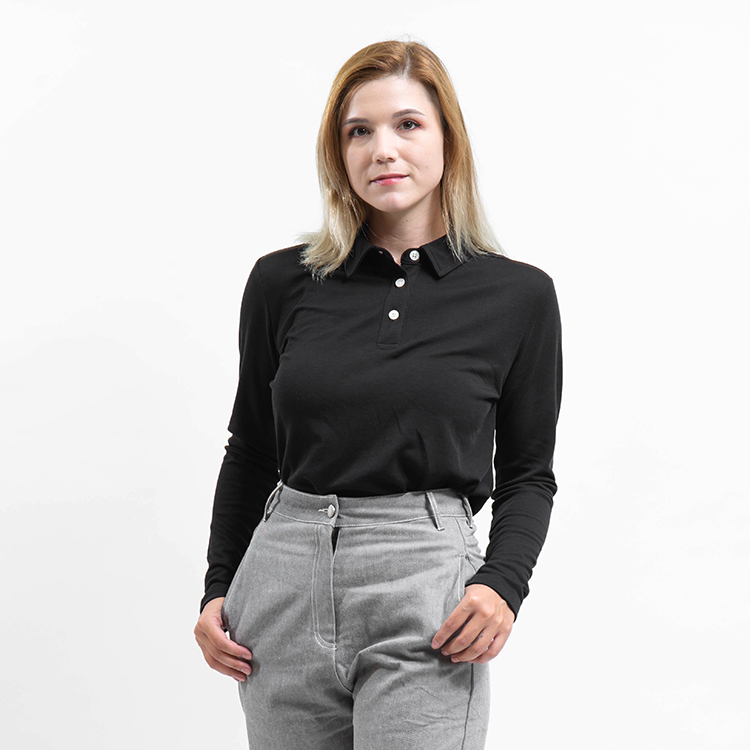 棉感機能奇異POLO｜女版長袖